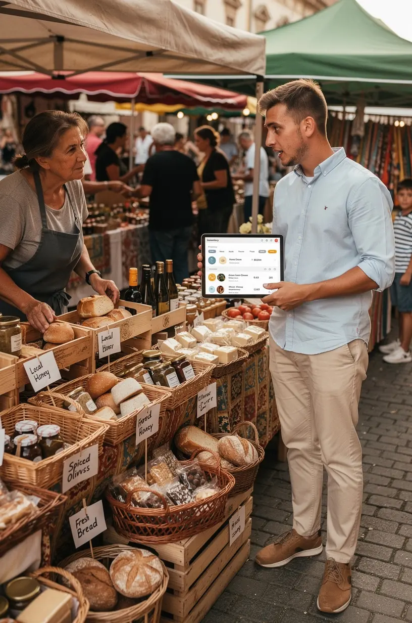 Imagine de birou modern cu laptop și grafice automate pe ecran, ilustrând eficiența tehnologiei.